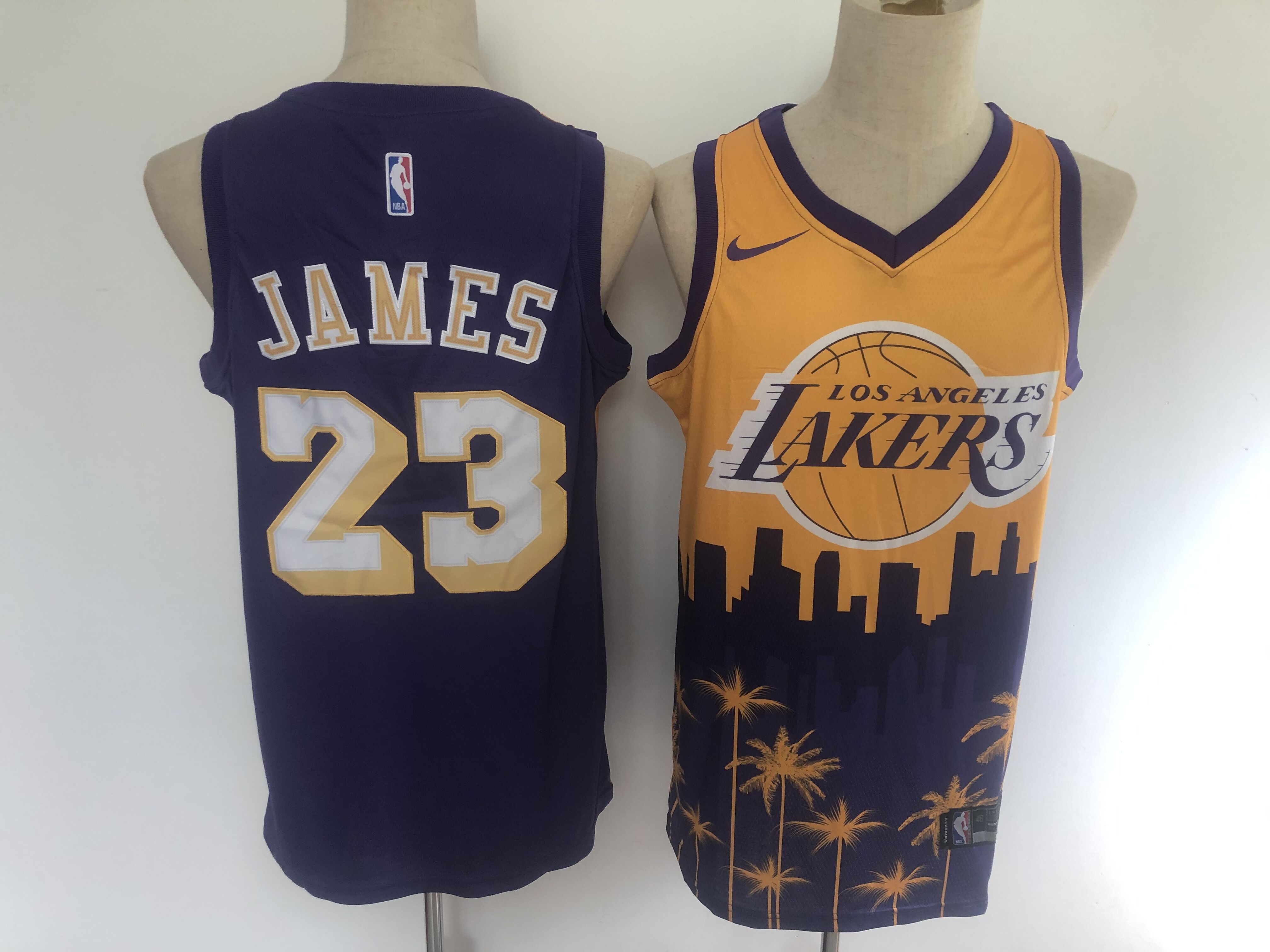 2020 Men Los Angeles Lakers #23 James yellow blue game Nike NBA jersey->memphis grizzlies->NBA Jersey